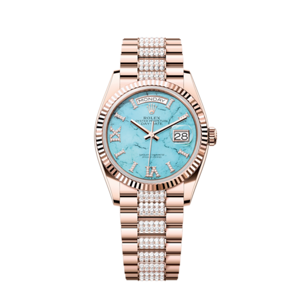 Rolex Day-Date 36, 18k Everose Gold with Diamond-set, 36mm, Ref# 128235-0065