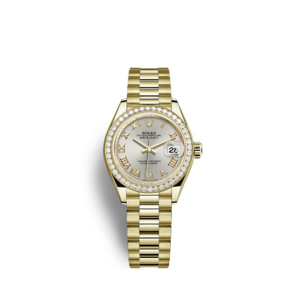 Rolex Lady-Datejust 28, 18kt Yellow Gold and diamonds, Ref# 279138RBR-0017