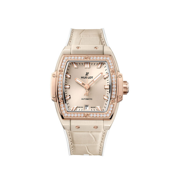 07732b7230c0bed229210fa04475dff4c27832fc Hublot Spirit of Big Bang BEIGE CERAMIC KING GOLD DIAMONDS Ref# 665.CZ.898B.LR.1204