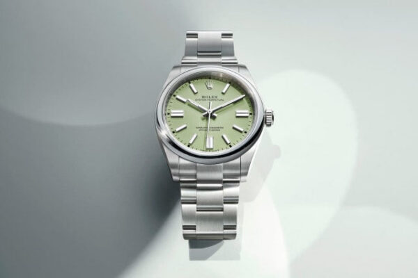 Unworn 2025, Rolex Oyster Perpetual, Oystersteel, 31mm, Pistachio-green dial, Domed Oyster, Ref# 277200-0012, box and papers