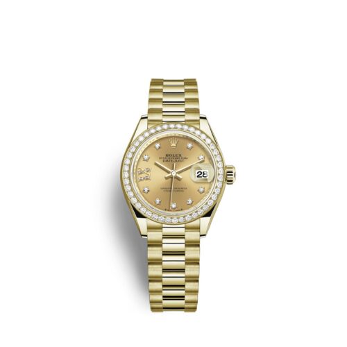 0dcd763bf9c13539b8ad9dbc502eb27f908b75f5 Rolex Lady-Datejust 28, 18kt Yellow Gold and diamonds, Ref# 279138RBR-0006