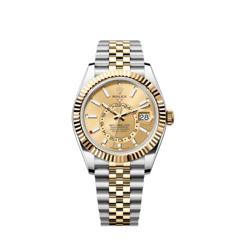 0ecef39fa05f8791f40dc30e1960853e643d7c36 Rolex Sky-Dweller, 42mm, Oystersteel and 18k Yellow Gold, Champagne, Jubilee,Ref# 336933-0002