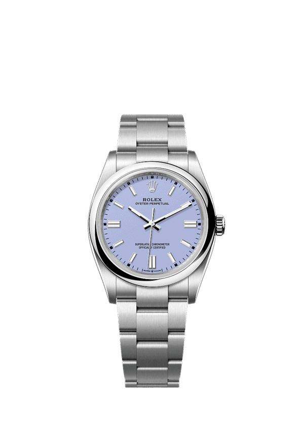 Unworn 2025, Rolex Oyster Perpetual, Oystersteel 36mm, Lavender dial, Domed Oyster, Ref# 126000-0013, box and papers