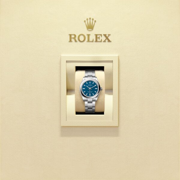 Unworn 2025, Rolex Oyster Perpetual, Oystersteel, 31mm, Blue dial, Domed Oyster, Ref# 277200-0017, box and papers