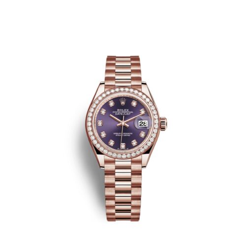 145cdadd73ac01f638b694d8d70f7a218b47d627 Rolex Lady-Datejust 28, 18kt Everose Gold and diamonds, Ref# 279135RBR-0020