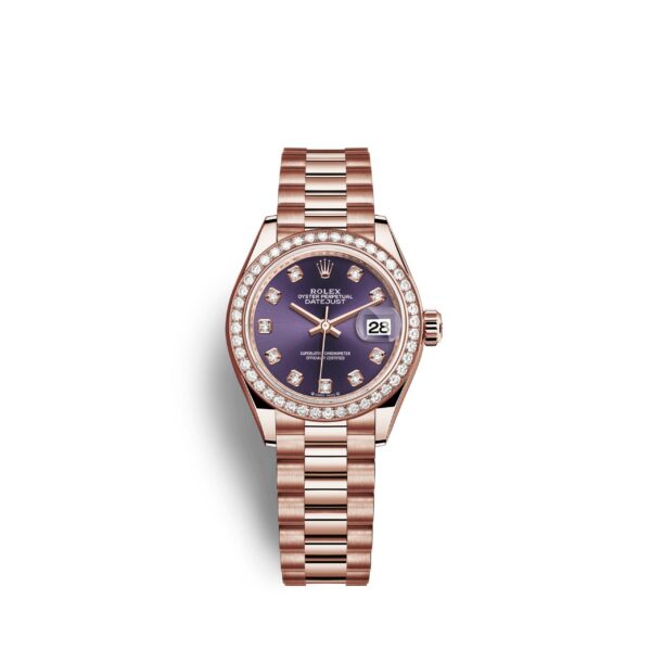 Rolex Lady-Datejust 28, 18kt Everose Gold and diamonds, Ref# 279135RBR-0020