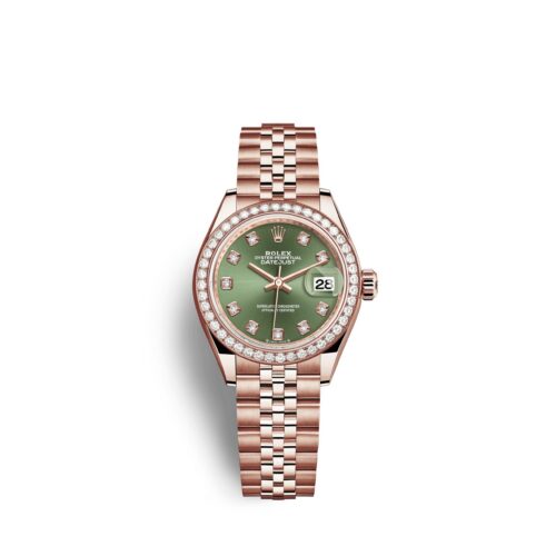 151b1b8575cc734c06262d9f29938f19712d3435 Rolex Lady-Datejust 28, 18kt Everose Gold and diamonds, Ref# 279135RBR-0015