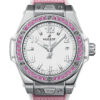 Unworn Hublot Big Bang One Click Joyful Steel Pink 33, 485.SP.2210.RX.1233, box and papers