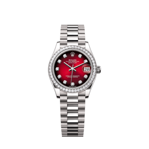 1dca92f68425e7846aa4a322b4882e6c070e49fa Unworn 2025, Rolex Datejust 31, 18k White Gold, Diamonds, Ref# 278289rbr-0028, box and papers