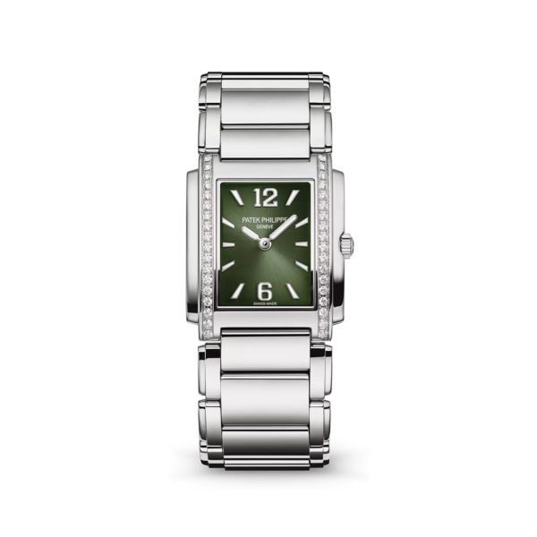 21cf36cd937832cc702e24c0403778614e8b57e0 Patek Philippe Twenty~4 Quartz Ladies Watch, Stainless Steel with 36 Diamond (~0.42 ct), 25.1 x 30 mm, Ref# 4910/1200A-011