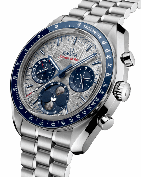 25a8678beab4344882e4985eca06bfaa96ea0c7a Unworn, Omega Speedmaster Moonphase, Stainless Steel, Chronograph, 43 mm, Ref# 304.30.43.52.06.001, box and papers