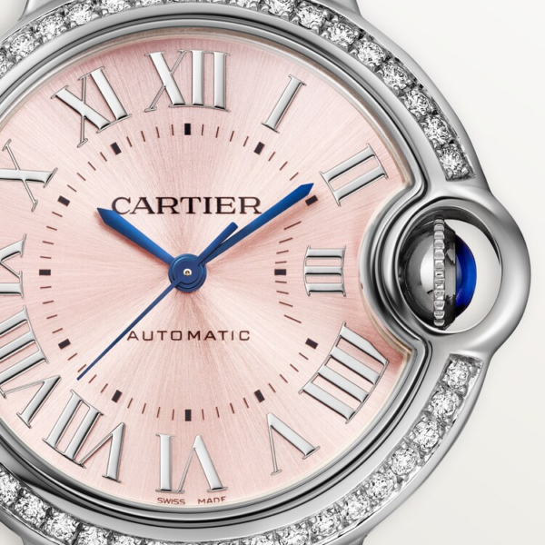 2829227d0a87f3384f6c1b1a5b49736c1118db1a Unworn Cartier Ballon Bleu de Cartier, Stainless Steel and Diamonds, 33mm, Ref# W4BB0037, box and papers