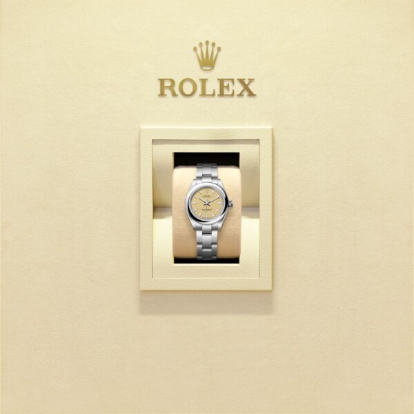Unworn 2025, Rolex Oyster Perpetual, Oystersteel, 28mm, Beige dial, Domed Oyster, Ref# 276200-0007, box and papers