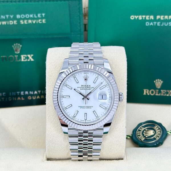 Rolex Datejust 41 Oystersteel and 18K White Gold 41 mm White Dial, Ref# 126334-0010