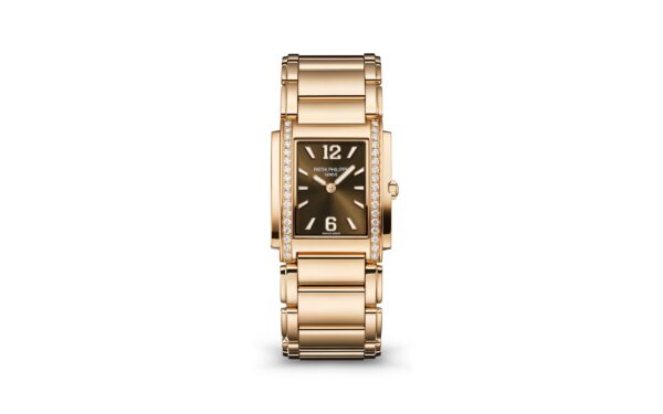30074eef5ccbdfcd00a77c9eb32f69eff314925f Patek Philippe Twenty~4 Quartz Ladies Watch, 18k Rose Gold with 34 Diamond (~0.57 ct), 25.1 x 30 mm, Ref# 4910/1201R-001