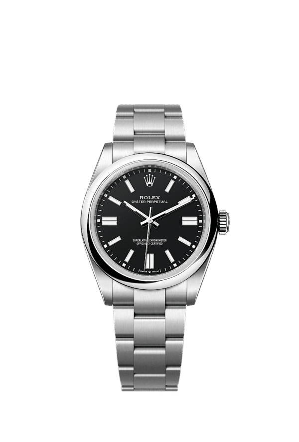 Unworn 2025, Rolex Oyster Perpetual, Oystersteel 41mm, Black dial, Domed Oyster, Ref# 134300-0008, box and papers