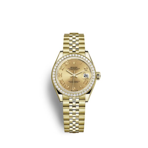 Rolex Lady-Datejust 28, 18kt Yellow Gold and diamonds, Ref# 279138RBR-0022