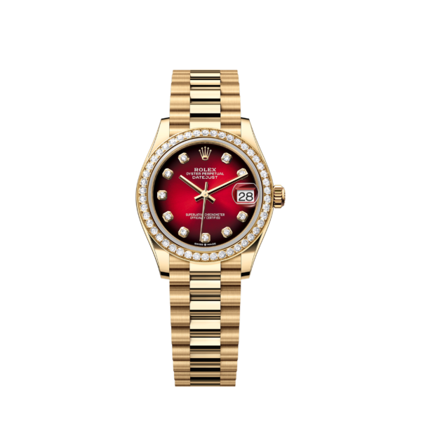 397cb6bd174465168f5908962144d9d4709539f8 Unworn 2025, Rolex Datejust 31, 18k Yellow Gold, Diamond, Ref# 278288rbr-0041, box and papers