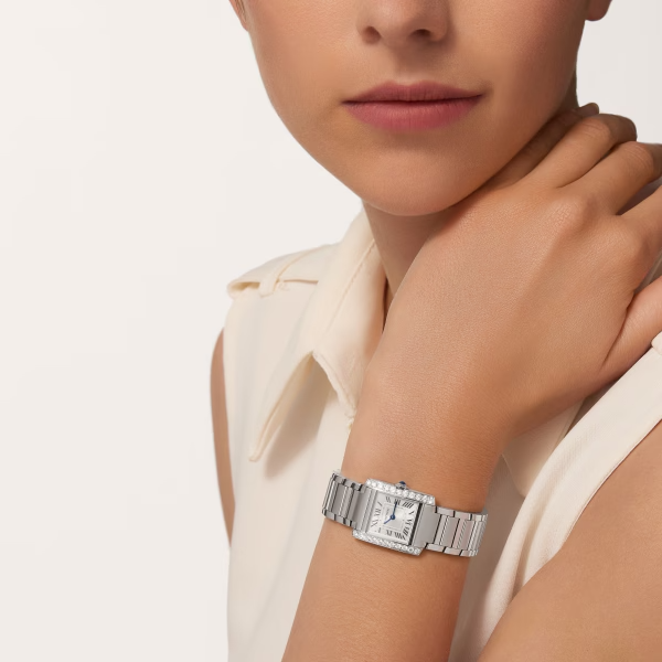 3a389aa36cd500eb1cc8d8da6686eb9f94580b8b Unworn Cartier Tank Francaise, Stainless Steel, 25.7mm x 21.2mm, Ref# W4TA0020, box and papers