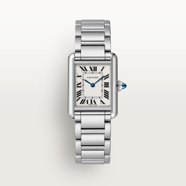 3a4f35189f12b798fb1ba24b15a2fc8d3e9f6347 Unworn Cartier Tank Must de Cartier, Small Stainless Steel, 29.5mm x 22mm, Ref# WSTA0107, box and papers