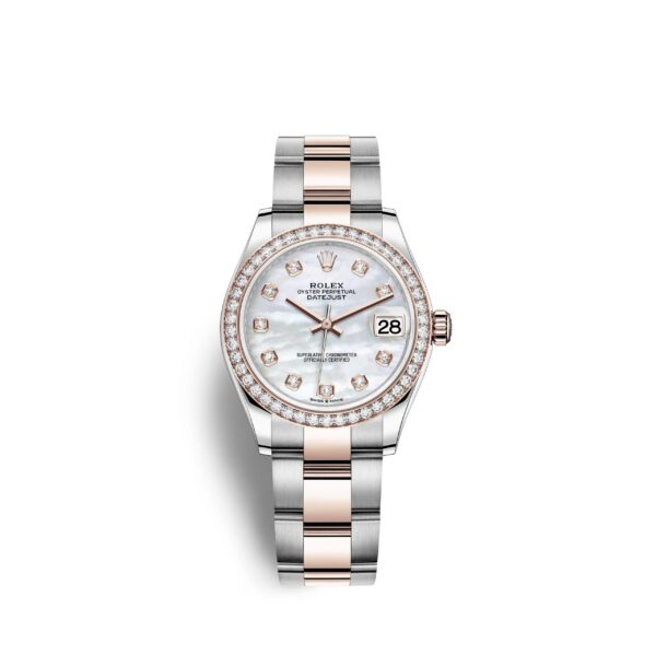 Rolex Datejust 31, Oystersteel, 18kt Everose Gold and diamonds, Ref# 278381RBR-0025