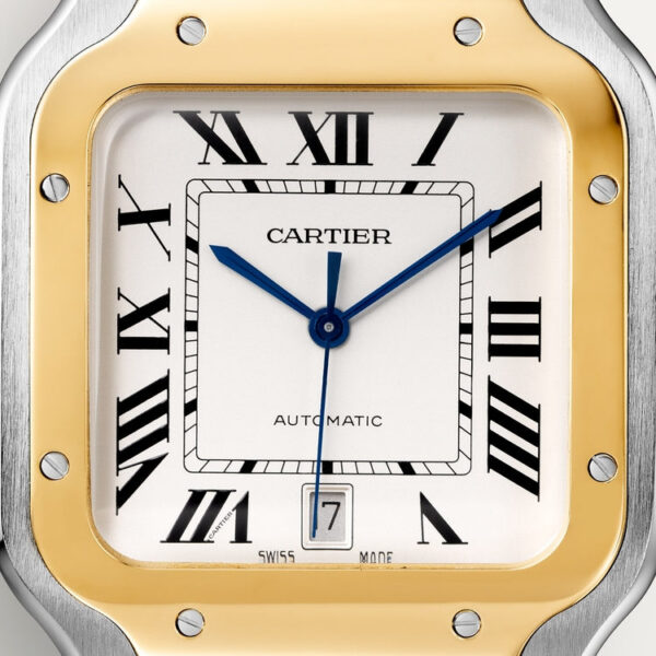 409d3ec29f9dd23d60c934e0f57e0db902512ff9 Unworn Cartier Santos de Cartier, Stainless Steel and 18k Yellow Gold, 39.8mm, Ref# W2SA0009, box and papers