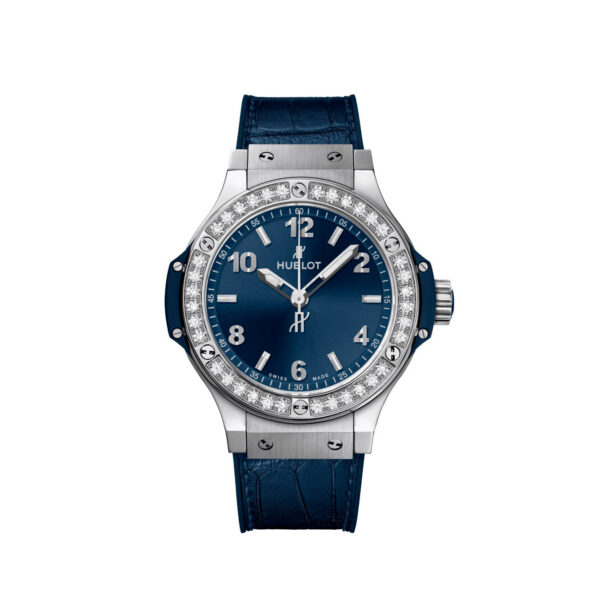 43c28c94d41afd61ff833db8f239680f744b8912 Hublot Big Bang, Steel Blue Diamonds, 38 mm, Ref# 361.SX.7170.LR.1204, Unworn 2025