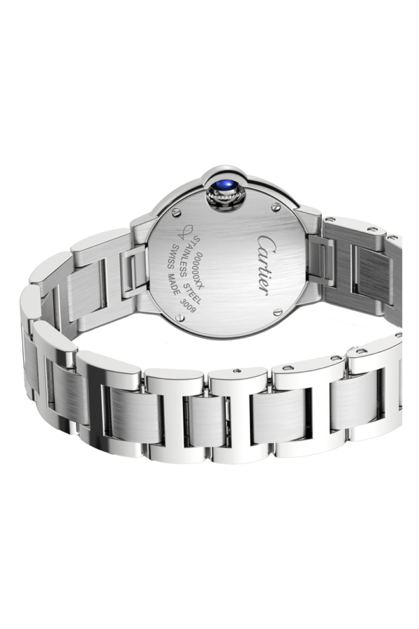 47c79f02de5ffcad28c5f83c28fe99cdb460d859 Unworn Cartier Ballon Bleu de Cartier, Stainless Steel and Diamonds, 28mm, Ref# W4BB0029, box and papers