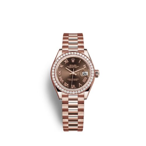 4ddb60d1e88ce05e8b5e932548ce63d54ba0e655 Rolex Lady-Datejust 28, 18kt Everose Gold and diamonds, Ref# 279135RBR-0016