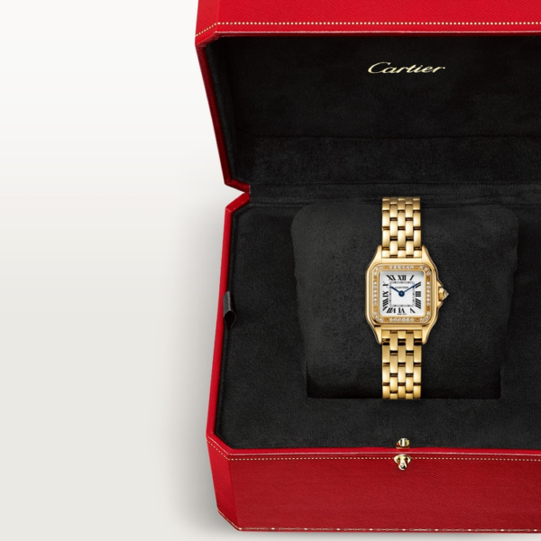 5767c1afe446307e64d940837d3da690d9b43d12 Unworn Cartier Panthère de Cartier Small, 18k Yellow Gold, Diamonds, 22mm x 30mm, Ref# WJPN0067, box and papers