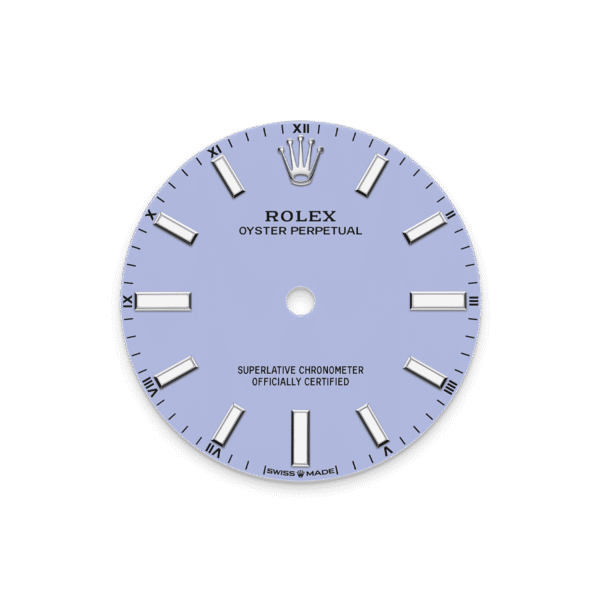 Unworn 2025, Rolex Oyster Perpetual, Oystersteel, 34mm, Lavender dial, Domed Oyster, Ref# 124200-0008, box and papers