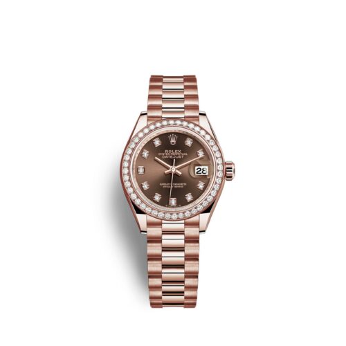 59023687cda49a843a75c2c14a968143af2cfe76 Rolex Lady-Datejust 28, 18kt Everose Gold and diamonds, Ref# 279135RBR-0017