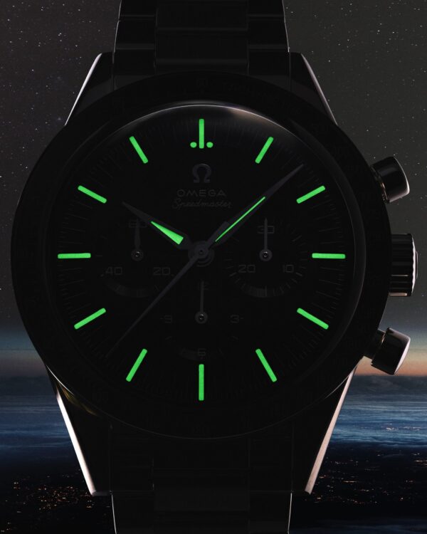 599a63bd6b4f799f008c6e5448af77f053f45579 Unworn, Omega Speedmaster First Omega in Space, Co-Axial Chronograph, 39,7mm, Ref# 310.30.40.50.06.001, box and papers