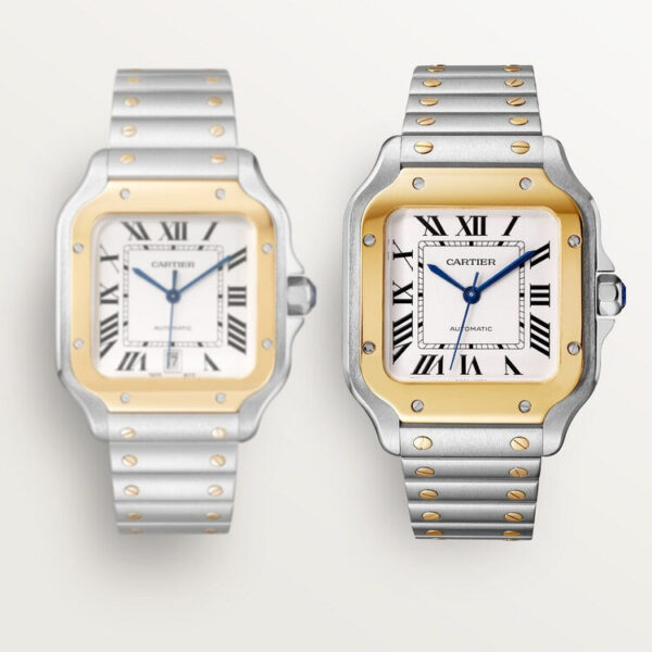 64136830cdc4ba0bf2c5e13ea0869aec2d1bbfbc Unworn Cartier Santos de Cartier, Stainless Steel and 18k Yellow Gold, 39.8mm, Ref# W2SA0009, box and papers