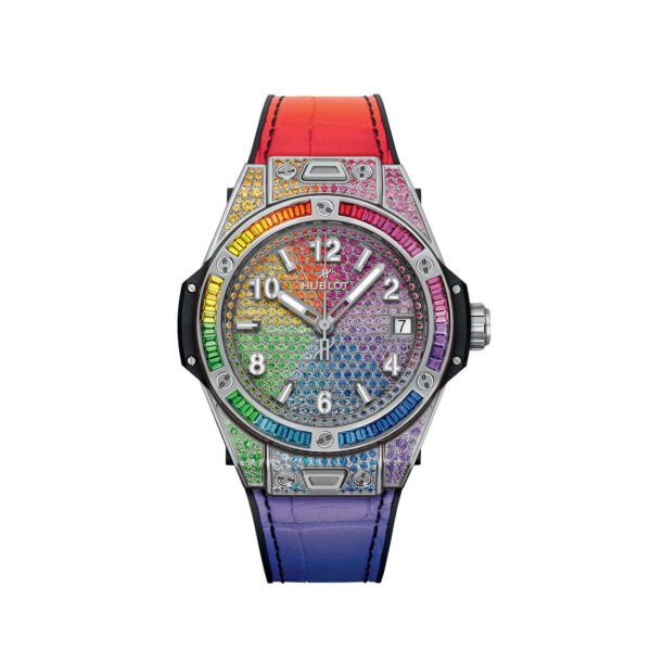 651be54f4a7fd916c890d23eb366a826463b39f7 Hublot Big Bang ONE CLICK STEEL RAINBOW Ref# 465.SX.9900.LR.0999