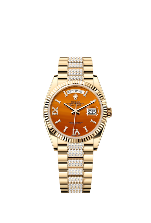 Rolex Day-Date 36, 18k Yellow Gold with Diamond-set, 36mm, Ref# 128238-0089