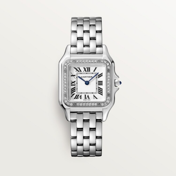 6cdb5fc9c009a383c35baa5a07ef6eb8c15c7d66 Unworn Cartier Panthère de Cartier, Stainless Steel, Diamonds, 29mm x 37mm, Ref# W4PN0018, box and papers