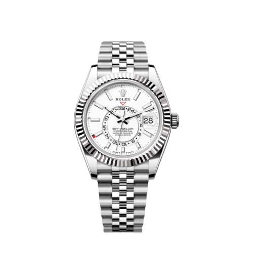 6f6ad34e54991be6e6546eec3a89146627dda54b Rolex Sky-Dweller, 42mm, Oystersteel and 18k White Gold, White, Jubilee, Ref# 336934-0004