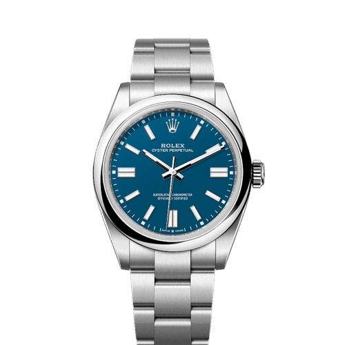 Unworn 2025, Rolex Oyster Perpetual, Oystersteel 41mm, Blue dial, Domed Oyster, Ref# 134300-0009, box and papers