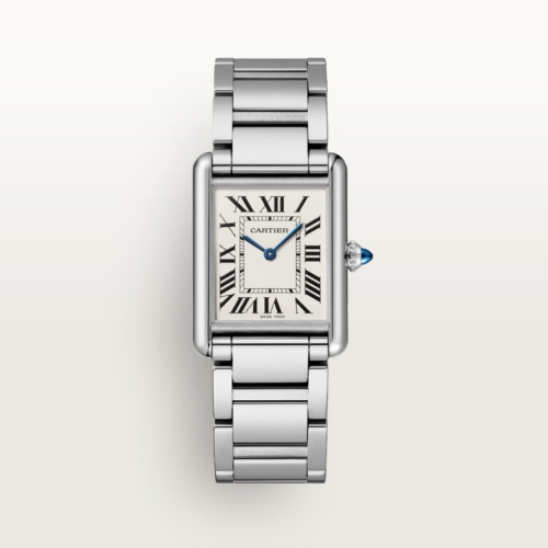 Unworn Cartier Tank Must de Cartier, Large Stainless Steel, 33.7mm x 25.5mm, Ref# WSTA0106, box and papers