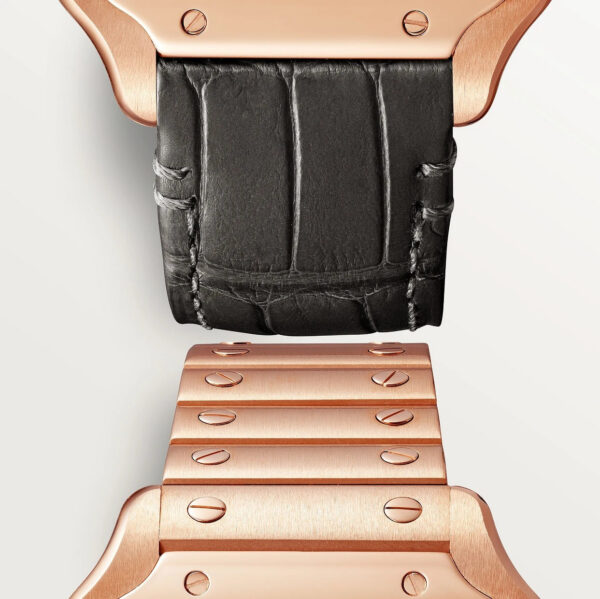 745f5cc818f3e26f9ef3095d4a35e2ee37964a56 Unworn Cartier Santos de Cartier, 18k Rose Gold, 35.1mm, Ref# WGSA0031, box and papers