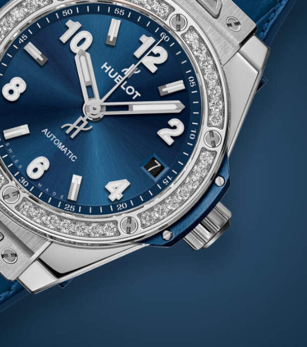 78156960fdfb6524d2e78cbad6ca1cc5157fbfdb Hublot Big Bang, One Click Steel Blue Diamonds 39mm, Ref# 465.SX.7170.LR.1204
