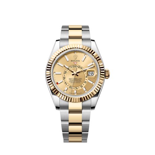Rolex Sky-Dweller, 42mm, Oystersteel and 18k Yellow Gold, Champagne, Oyster, Ref# 336933-0001
