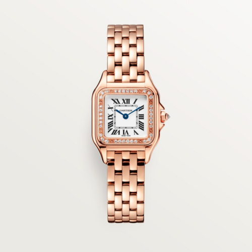 Unworn Cartier Panthère de Cartier Small, 18k Rose Gold, Diamonds, 22mm x 30mm, Ref# WJPN0049, box and papers