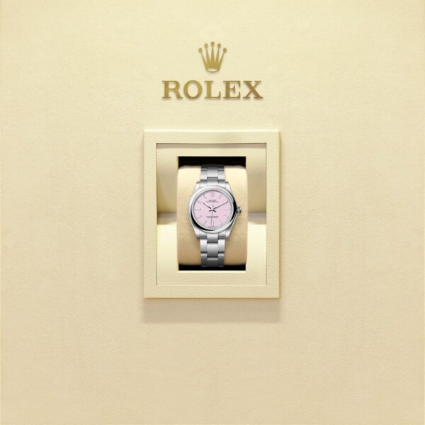 Unworn 2025, Rolex Oyster Perpetual, Oystersteel, 31mm, Candy pink dial, Domed Oyster, Ref# 277200-0009, box and papers