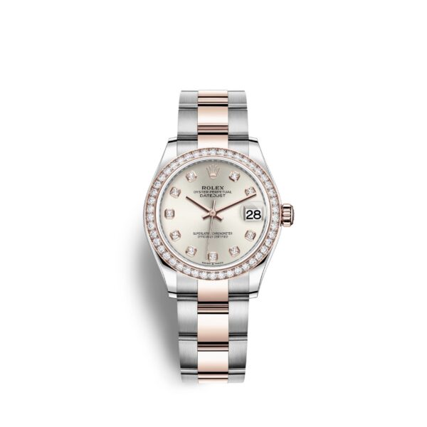 Rolex Datejust 31, Oystersteel, 18kt Everose Gold and diamonds, Ref# 278381RBR-0015