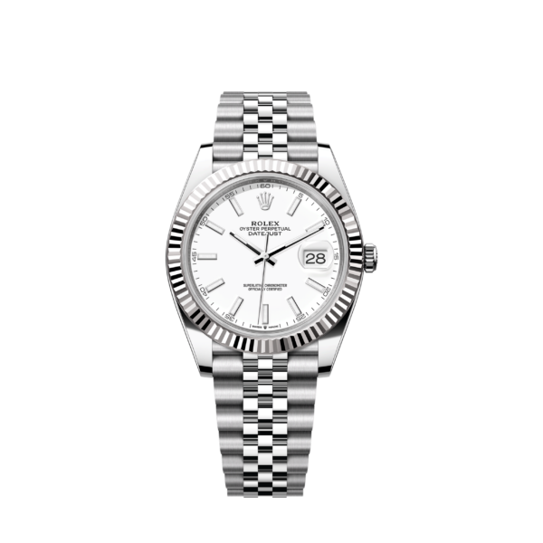 Rolex Datejust 41 Oystersteel and 18K White Gold 41 mm White Dial, Ref# 126334-0010