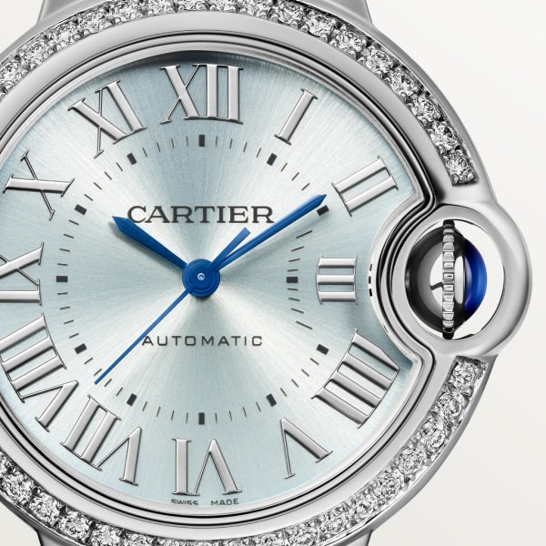 8c2307d332c5ada8d7c730dd586ff3f210ee61e3 Unworn Cartier Ballon Bleu de Cartier, Stainless Steel and Diamonds, 33mm, Ref# W4BB0028, box and papers
