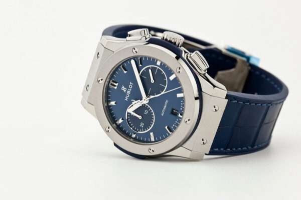 Hublot Classic Fusion Chronograph Titanium Blue 45mm, Ref# 541.NX.7170.LR, Unworn 2025