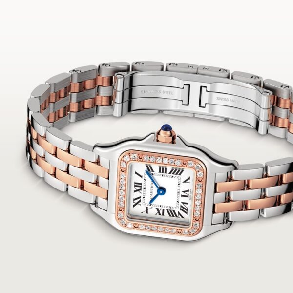 8e0b01a58ef4d0b25deb97713852e60090e6d901 Unworn Cartier Panthère de Cartier, Stainless Steel, 18k Rose Gold and Diamonds, 22mm x 30mm, Ref# W3PN0006, box and papers